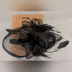 Chic Black Fascinator with feathers